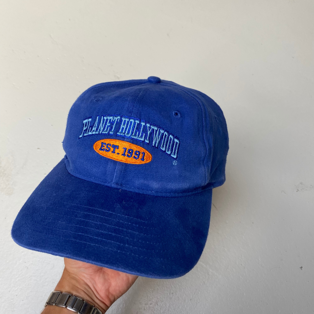 VINTAGE CAP PLANET HOLLYWOOD BLUE