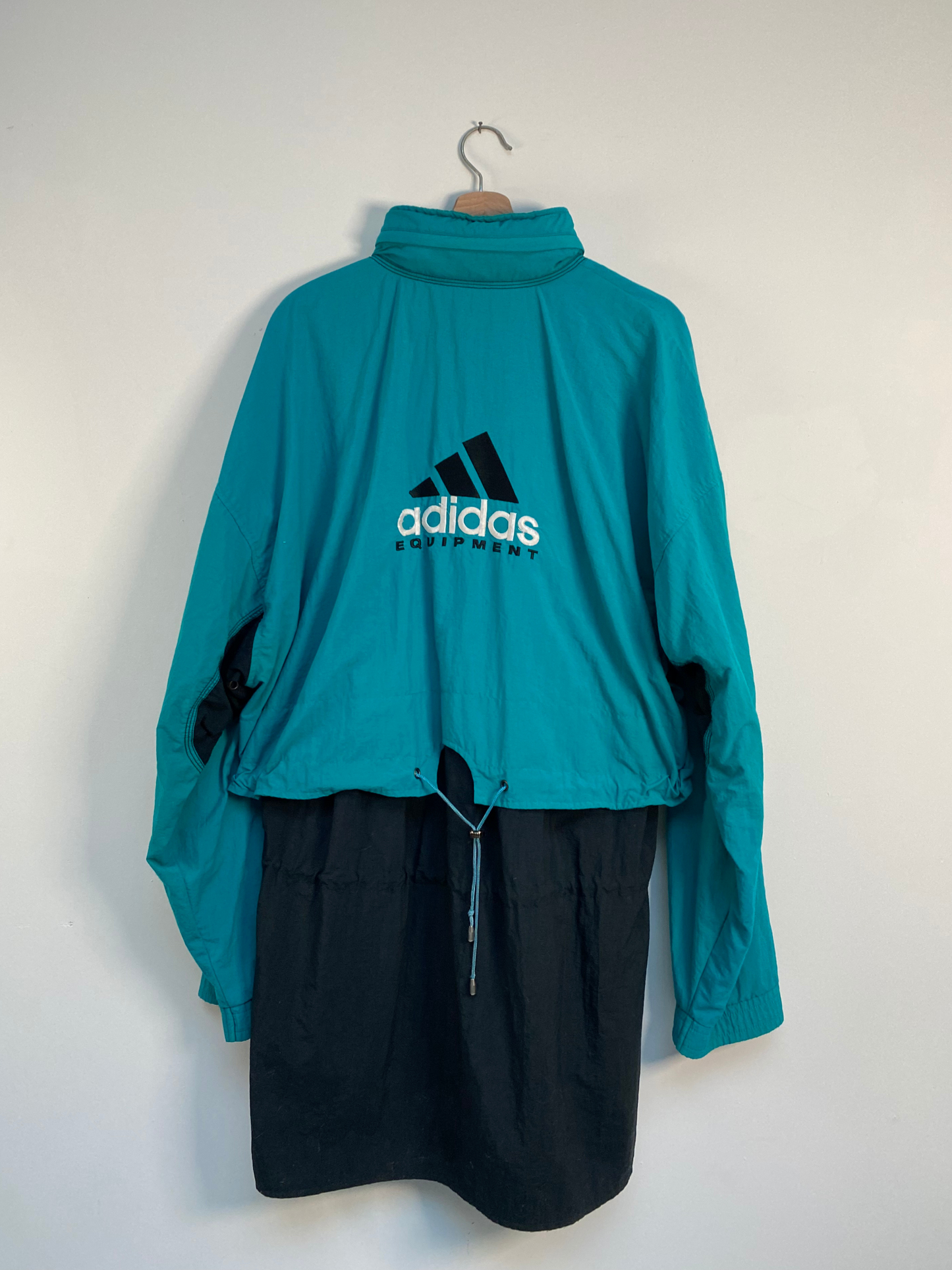 VINTAGE 1990’s LONG JACKET ADIDAS BLUE AND BLACK - XL