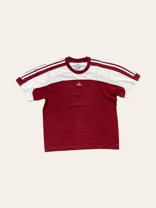 VINTAGE SHORT SLEEVE TEE ADIDAS RED AND WHITE - S
