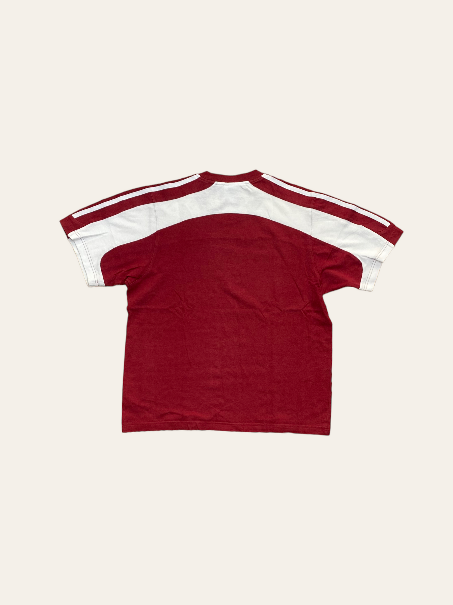 VINTAGE SHORT SLEEVE TEE ADIDAS RED AND WHITE - S