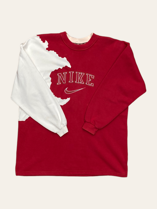 VINTAGE UPCYCLED CREWNECK NIKE RED AND WHITE - XL