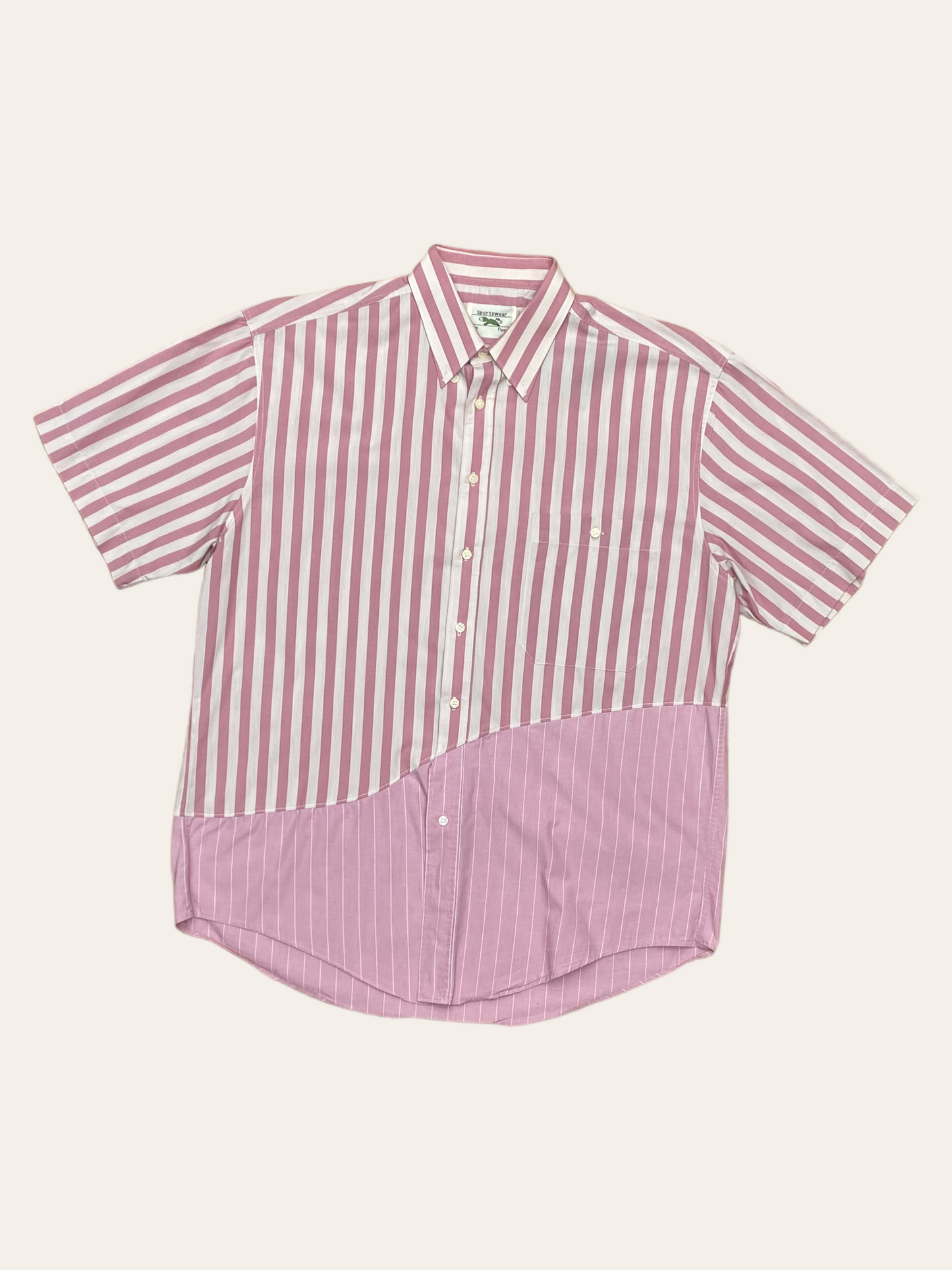 SHIRT UPCYCLED PINK LINED  (M)