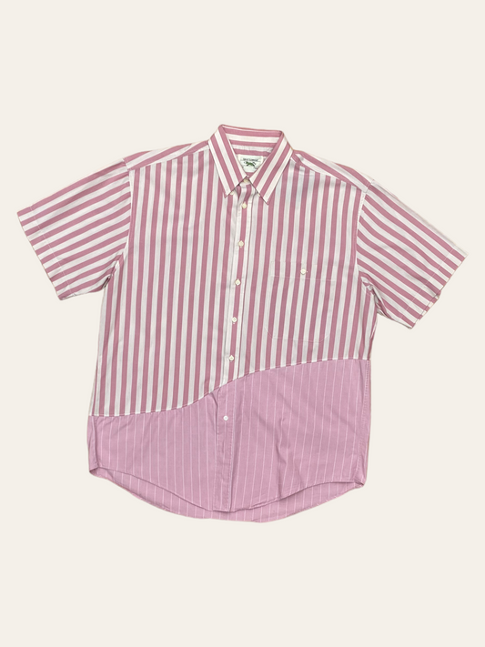 VINTAGE SHIRT UPCYCLED PINK LINED - M