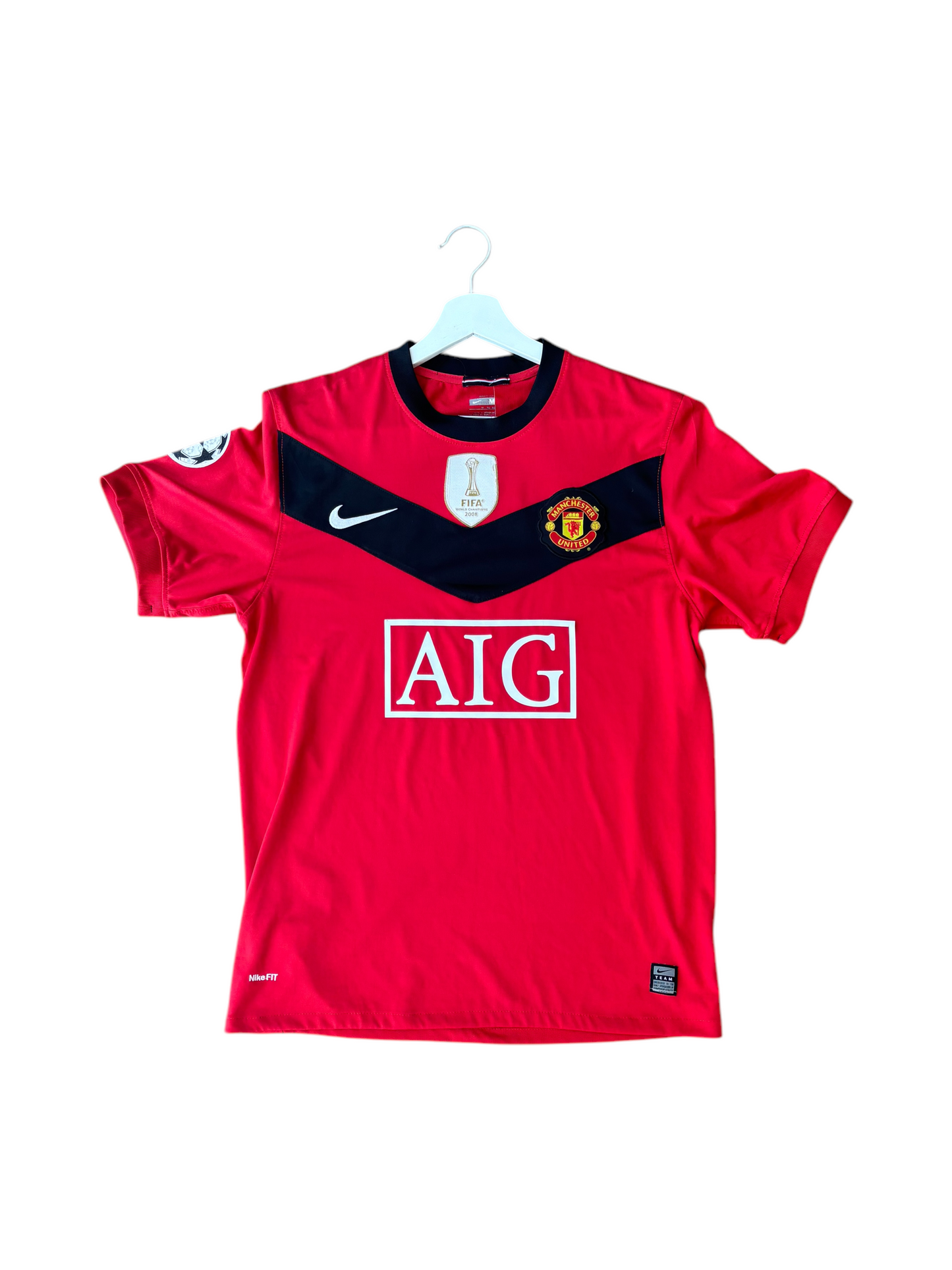 MANCHESTER UNITED - HOME JERSEY 2008-2009 (WORLD CHAMPIONS PATCH) - M